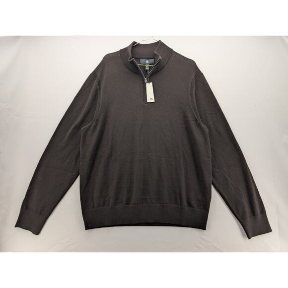 NWT Banana Republic Italian Merino Half Zip Sweater in Black size Large - Picture 3 of 8